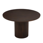 Dusklia - Hattie Panel Round 4-6 Seater Pedestal Dining Table - Walnut