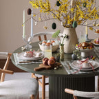 Dusklia - Hattie Panel Round 4-6 Seater Pedestal Dining Table - Vetiver