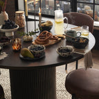 Dusklia - Hattie Panel Round 4-6 Seater Pedestal Dining Table - Walnut