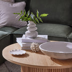 Dusklia - Hattie Round Pedestal Coffee Table - Light Wood