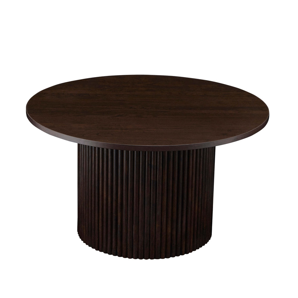 Dusklia - Hattie Round Pedestal Coffee Table - Walnut
