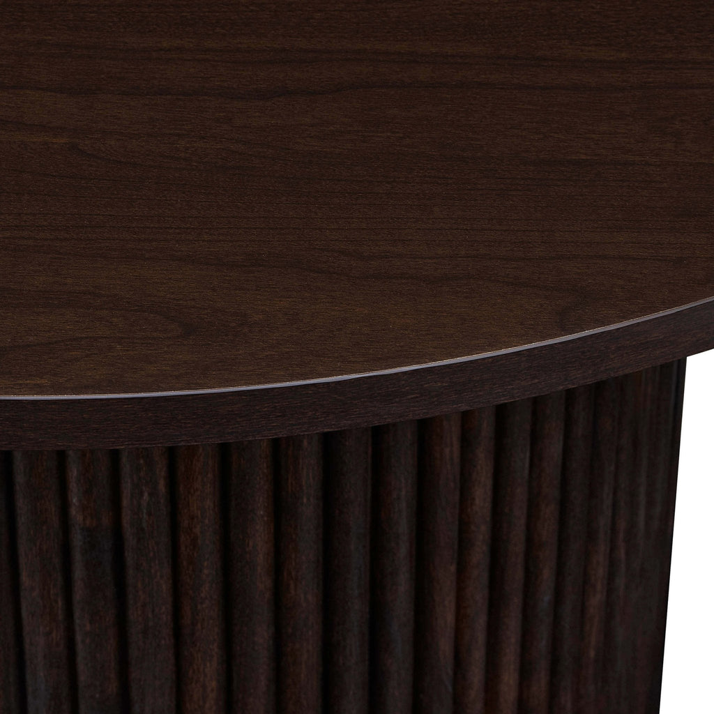 Dusklia - Hattie Round Pedestal Coffee Table - Walnut
