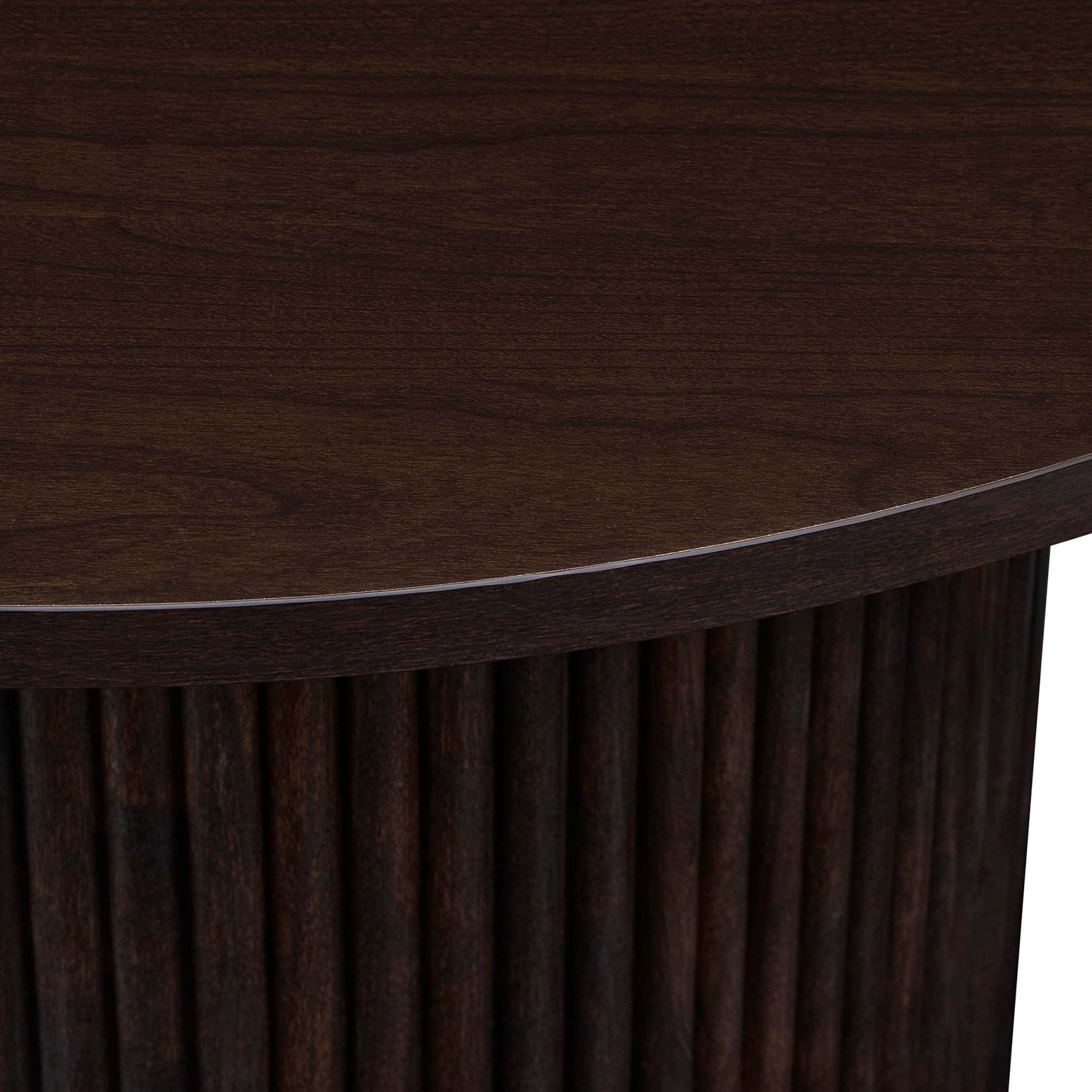 Dusklia - Hattie Round Pedestal Coffee Table - Walnut