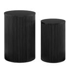 Dusklia - Hattie Round Pedestal Nesting Tables - Black