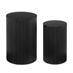 Dusklia - Hattie Round Pedestal Nesting Tables - Black