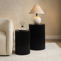 Dusklia - Hattie Round Pedestal Nesting Tables - Black