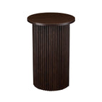 Dusklia - Hattie Round Pedestal Side Table - Walnut