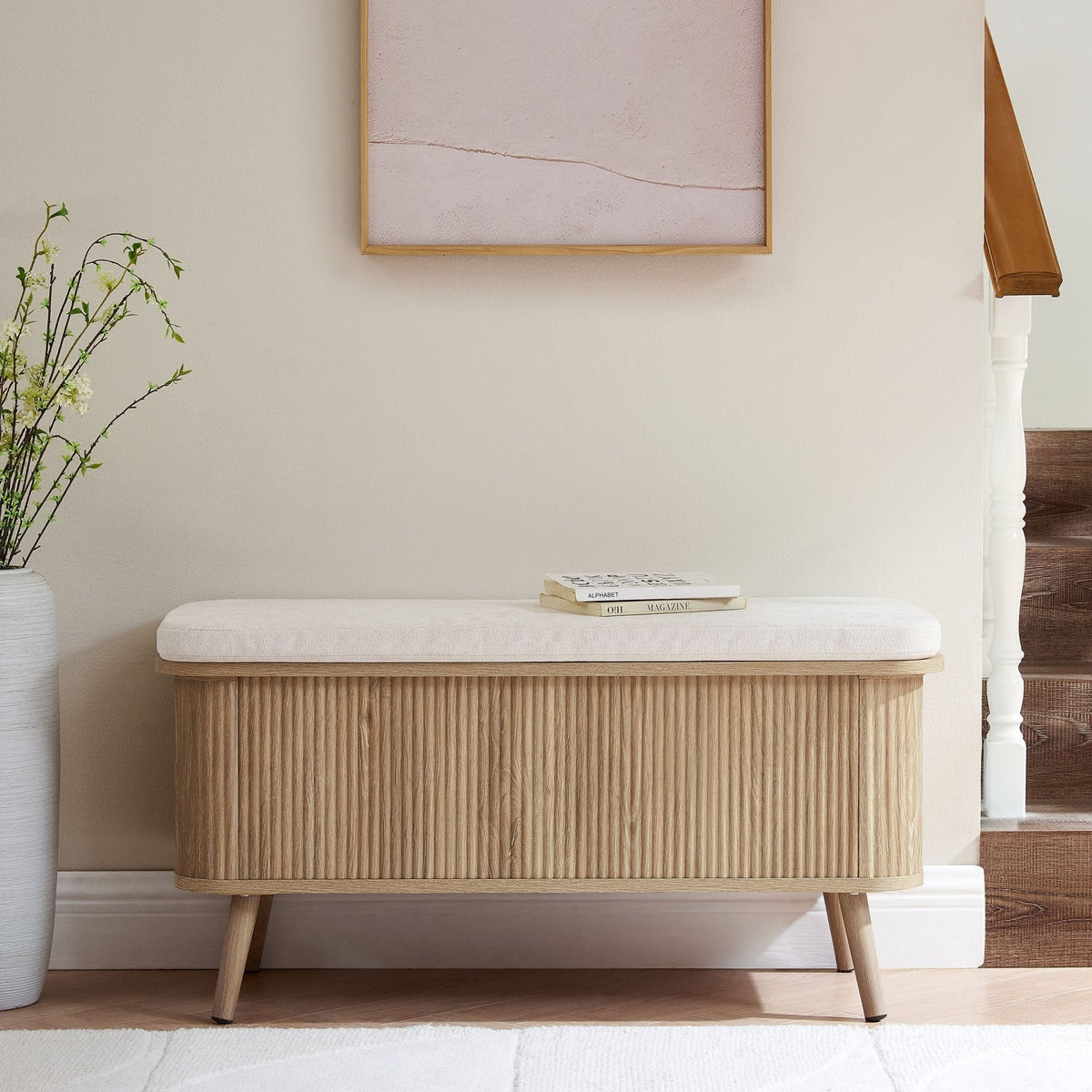 Dusklia - Hattie Storage Bench - Light Wood