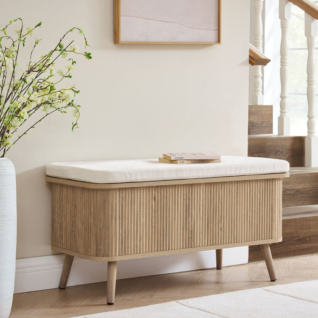 Dusklia - Hattie Storage Bench - Light Wood
