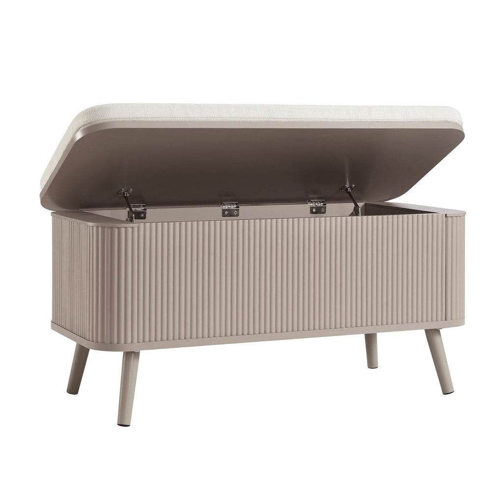 Dusklia - Hattie Storage Bench - Taupe