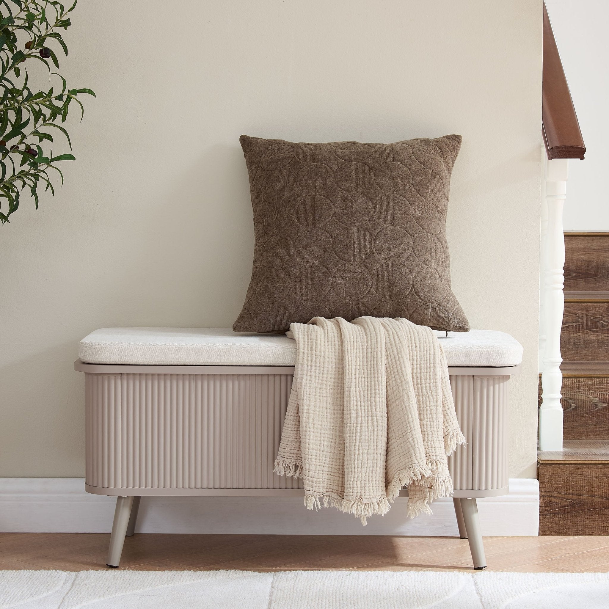 Dusklia - Hattie Storage Bench - Taupe