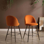Dusklia - Hattie Set of 2 Barstools - Bright Orange