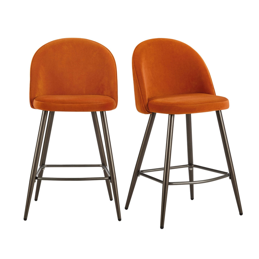 Dusklia - Hattie Set of 2 Barstools - Bright Orange