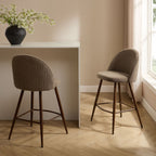 Dusklia - Hattie Set of 2 Barstools - Chenille Mushroom