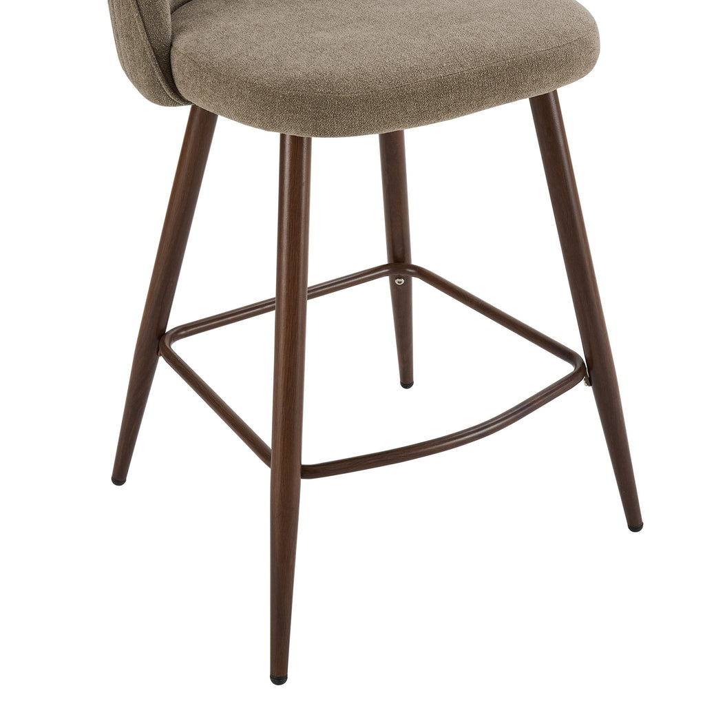 Dusklia - Hattie Set of 2 Barstools - Chenille Mushroom
