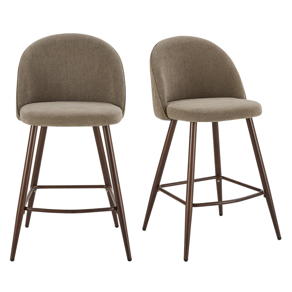 Dusklia - Hattie Set of 2 Barstools - Chenille Mushroom