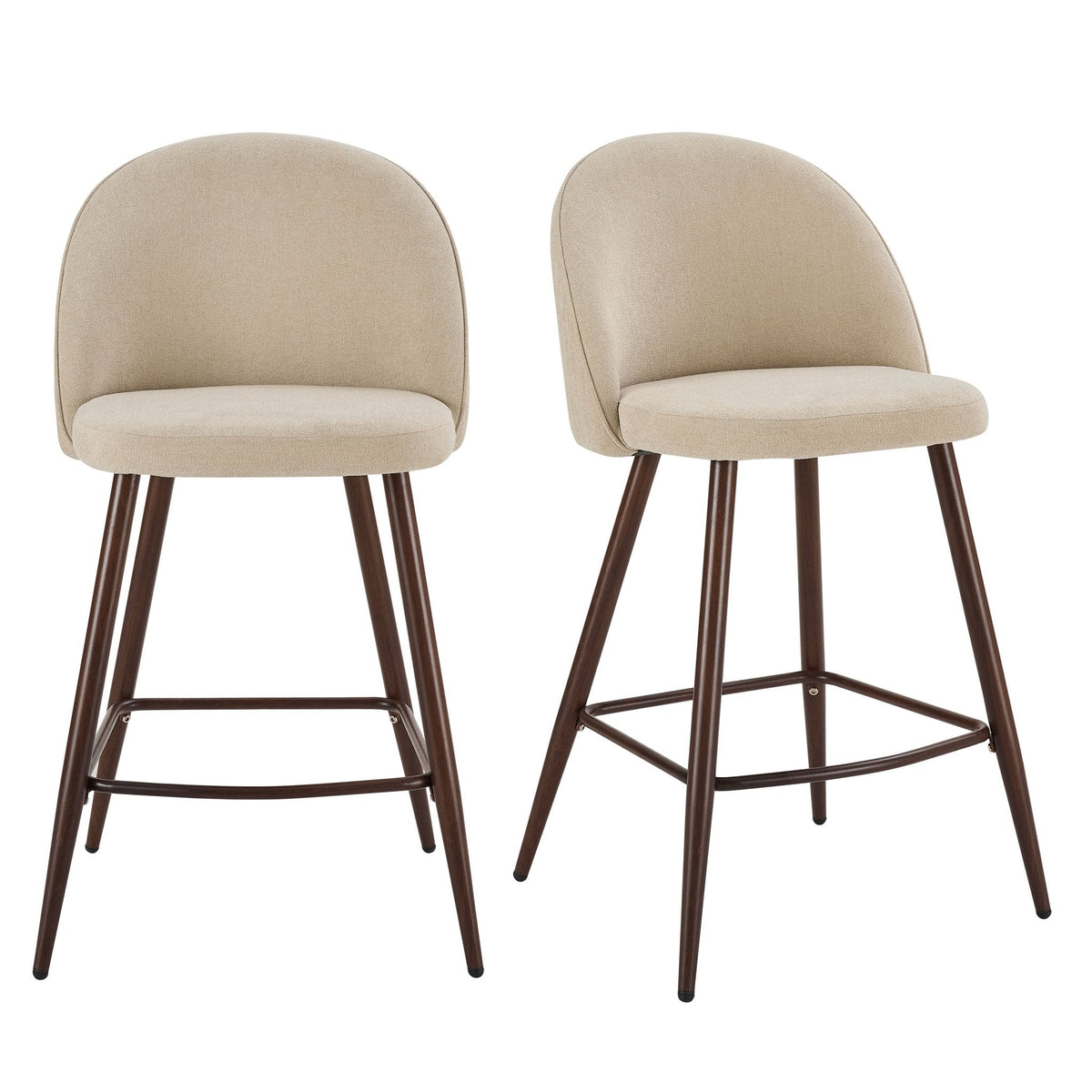 Dusklia - Hattie Set of 2 Barstools - Chenille Oatmeal