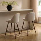 Dusklia - Hattie Set of 2 Barstools - Chenille Oatmeal