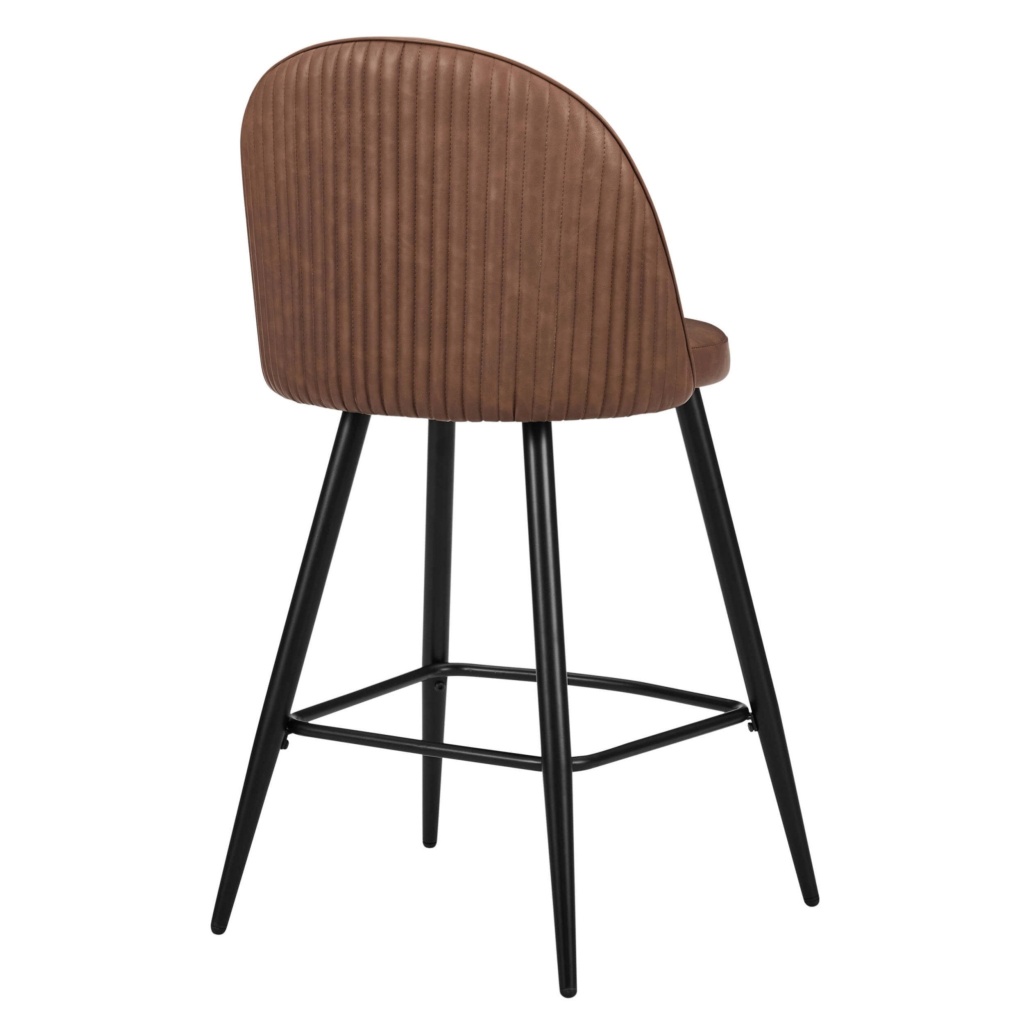 Dusklia - Hattie Set of 2 Barstools - Faux Leather Tan