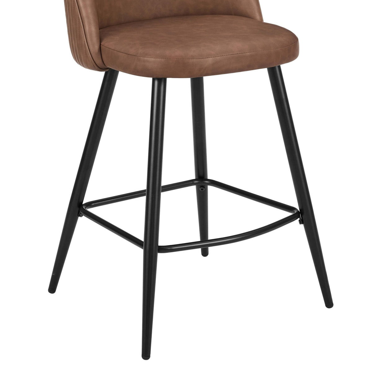 Dusklia - Hattie Set of 2 Barstools - Faux Leather Tan