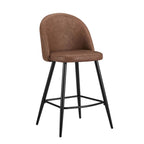 Dusklia - Hattie Set of 2 Barstools - Faux Leather Tan