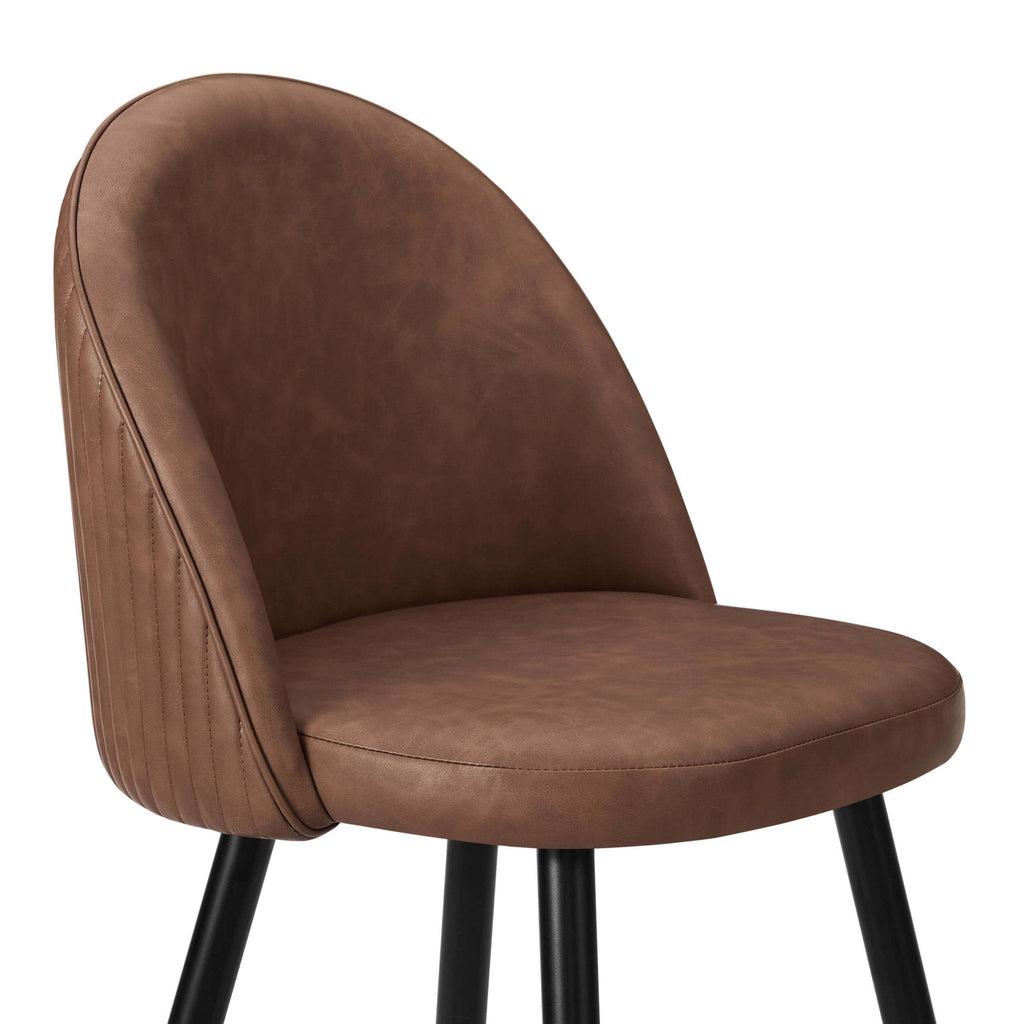 Dusklia - Hattie Set of 2 Barstools - Faux Leather Tan