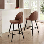 Dusklia - Hattie Set of 2 Barstools - Faux Leather Tan
