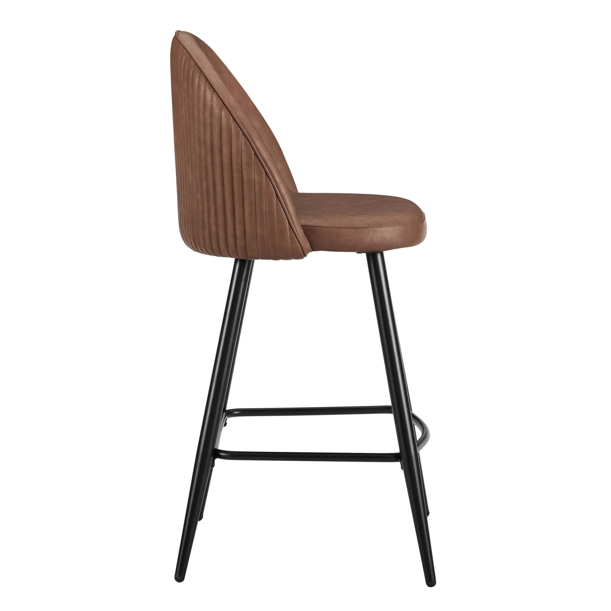 Dusklia - Hattie Set of 2 Barstools - Faux Leather Tan