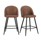 Dusklia - Hattie Set of 2 Barstools - Faux Leather Tan