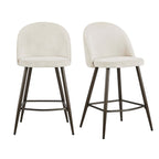 Dusklia - Hattie Set of 2 Barstools - Ivory Chenille