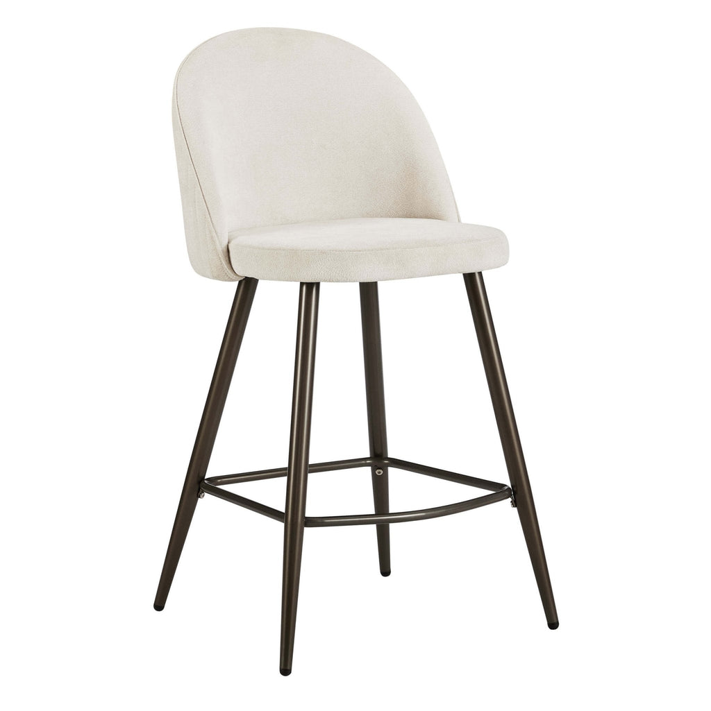 Dusklia - Hattie Set of 2 Barstools - Ivory Chenille