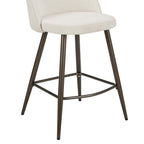 Dusklia - Hattie Set of 2 Barstools - Ivory Chenille