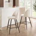 Dusklia - Hattie Set of 2 Barstools - Ivory Chenille