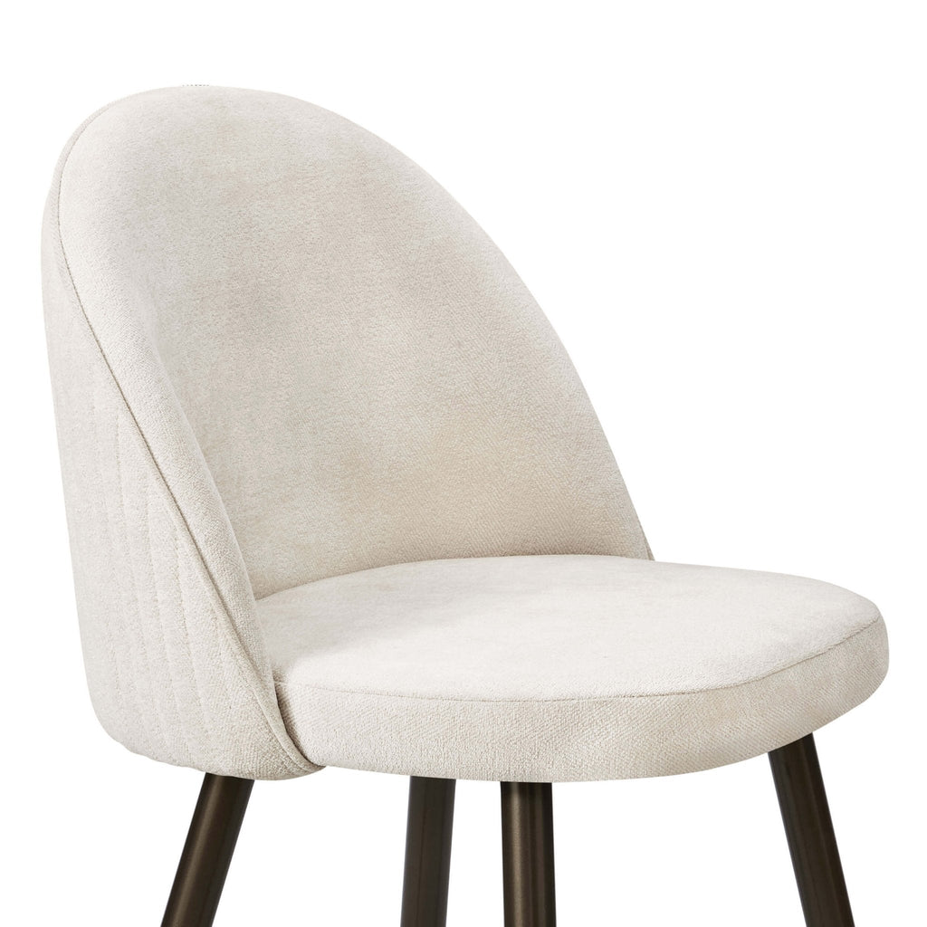 Dusklia - Hattie Set of 2 Barstools - Ivory Chenille