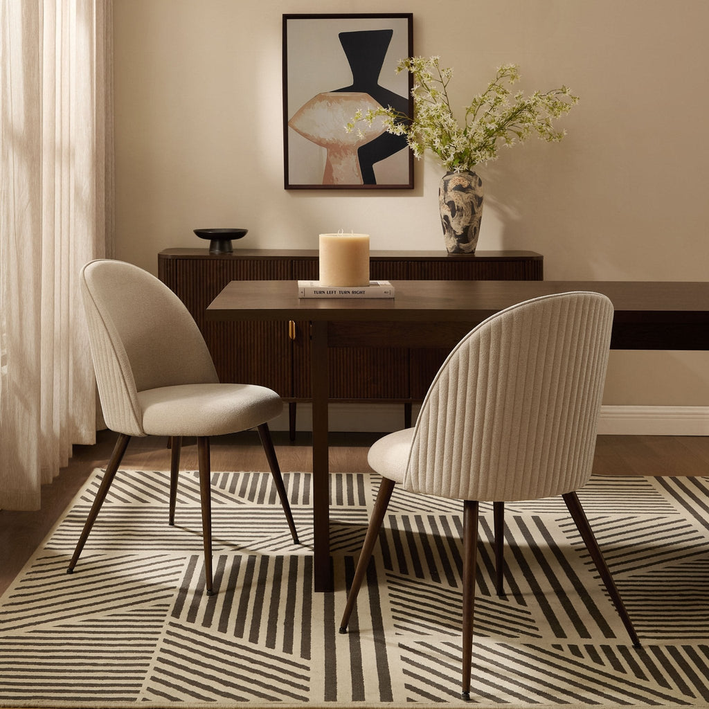 Dusklia - Hattie Set of 2 Dining Chairs - Chenille Oatmeal