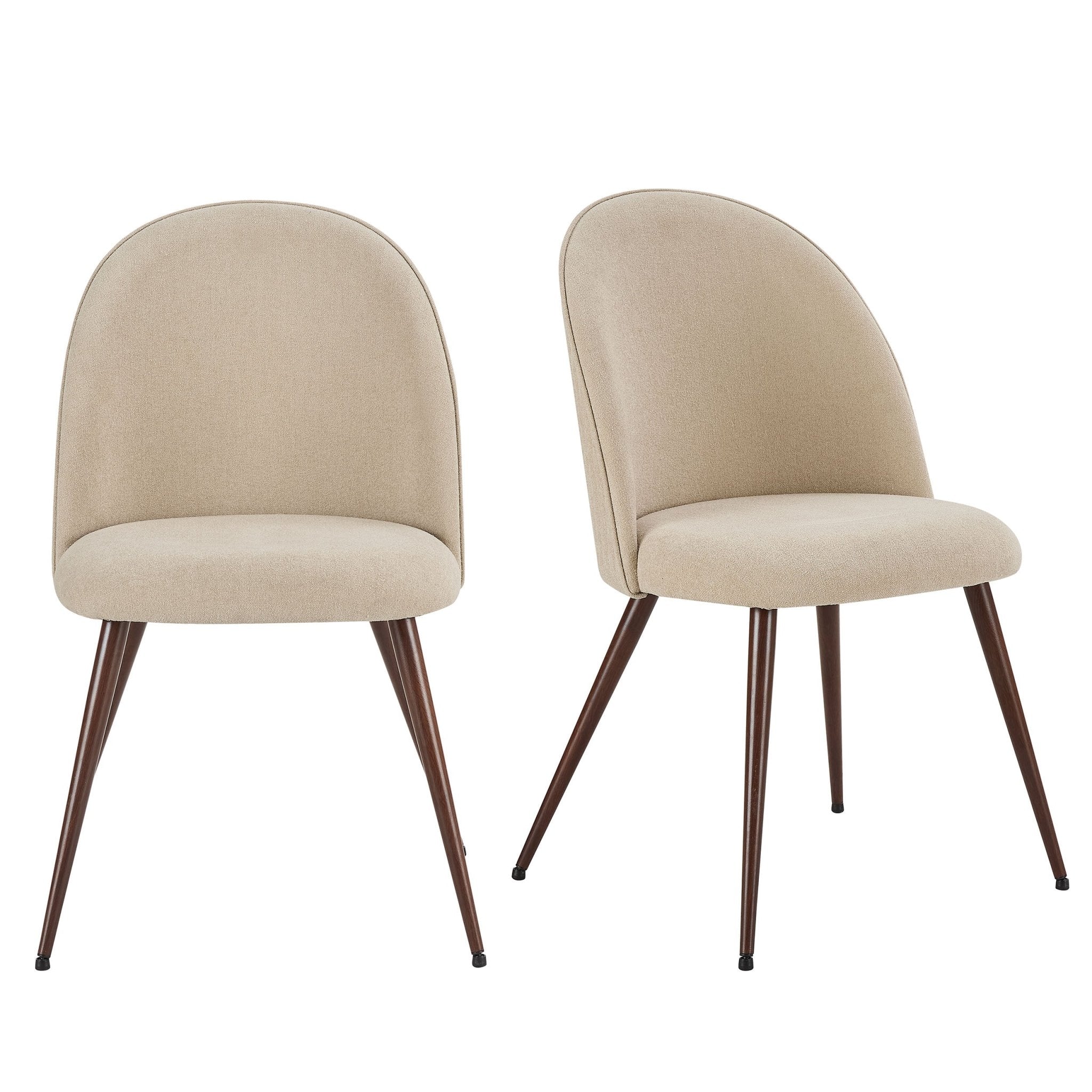 Dusklia - Hattie Set of 2 Dining Chairs - Chenille Oatmeal