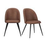Dusklia - Hattie Set of 2 Dining Chairs - Faux Leather Tan
