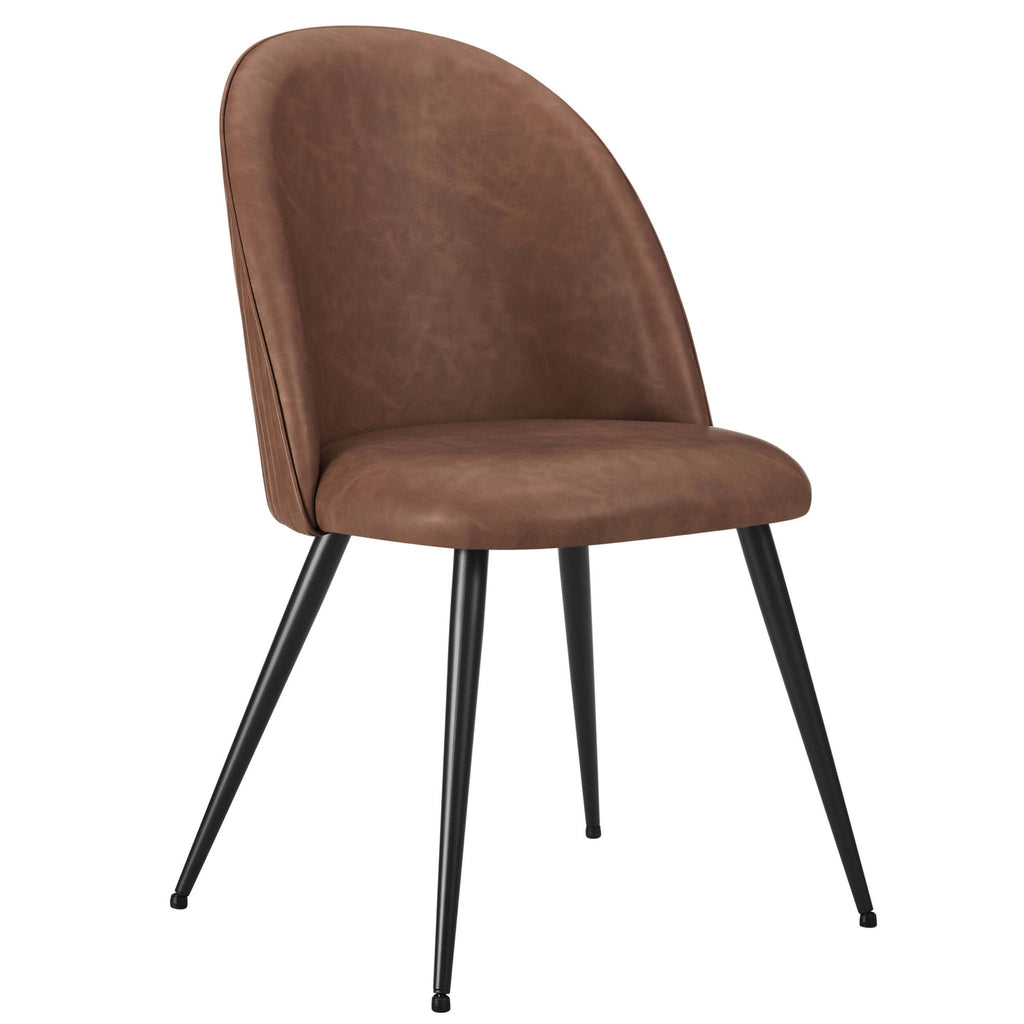 Dusklia - Hattie Set of 2 Dining Chairs - Faux Leather Tan