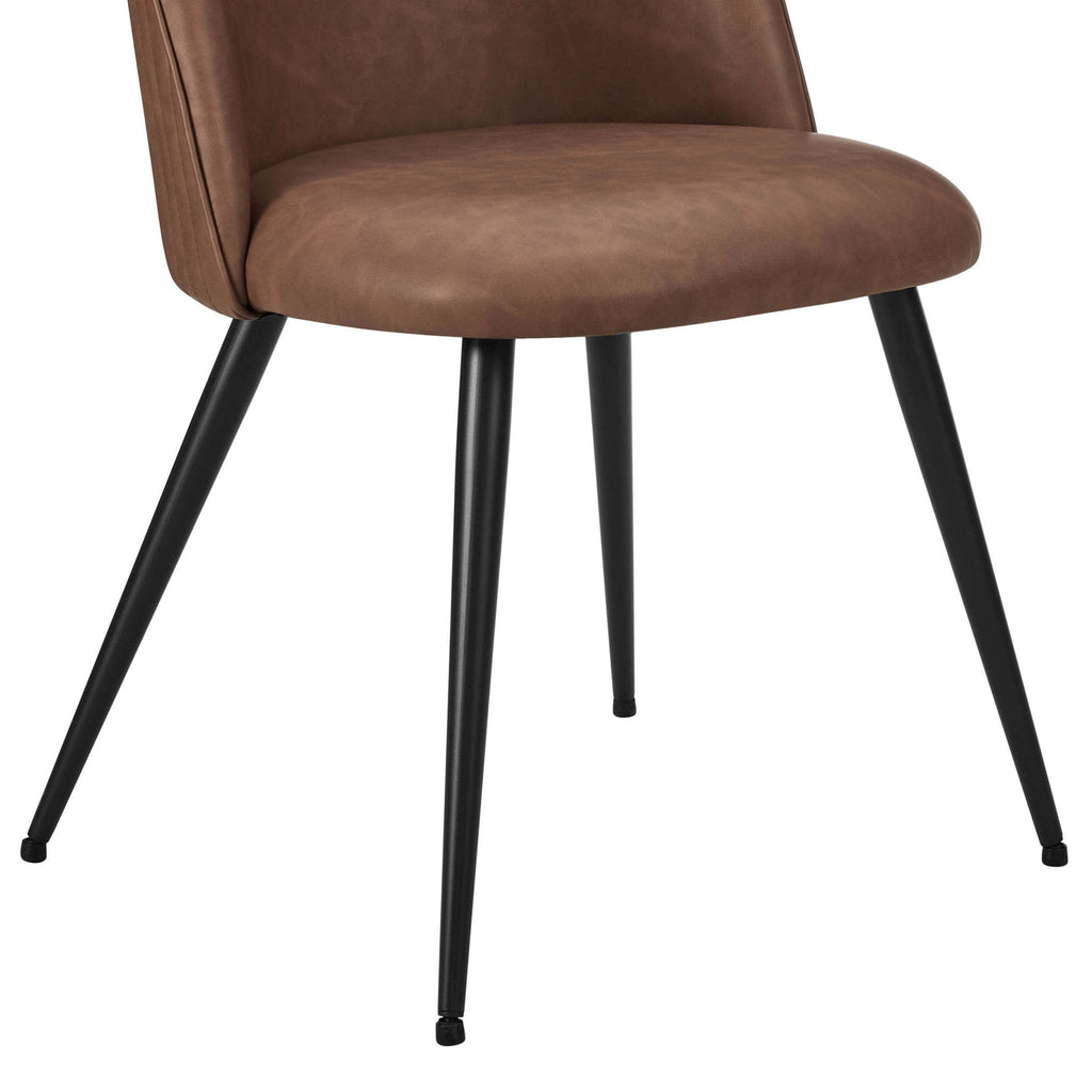 Dusklia - Hattie Set of 2 Dining Chairs - Faux Leather Tan