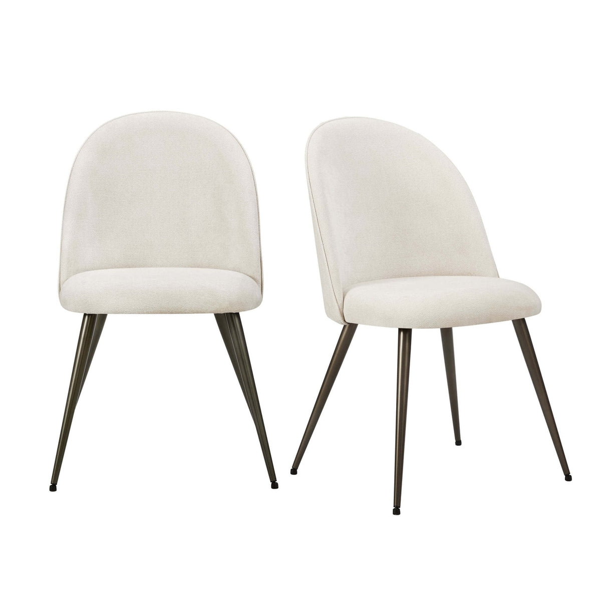 Dusklia - Hattie Set of 2 Dining Chairs - Ivory Chenille