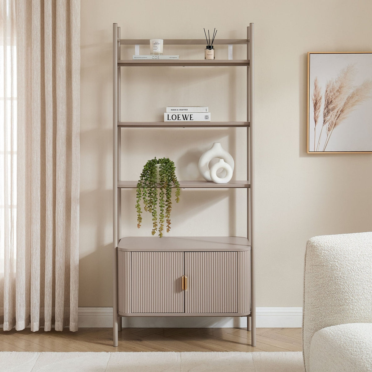 Dusklia - Hattie Shelving Unit - Taupe