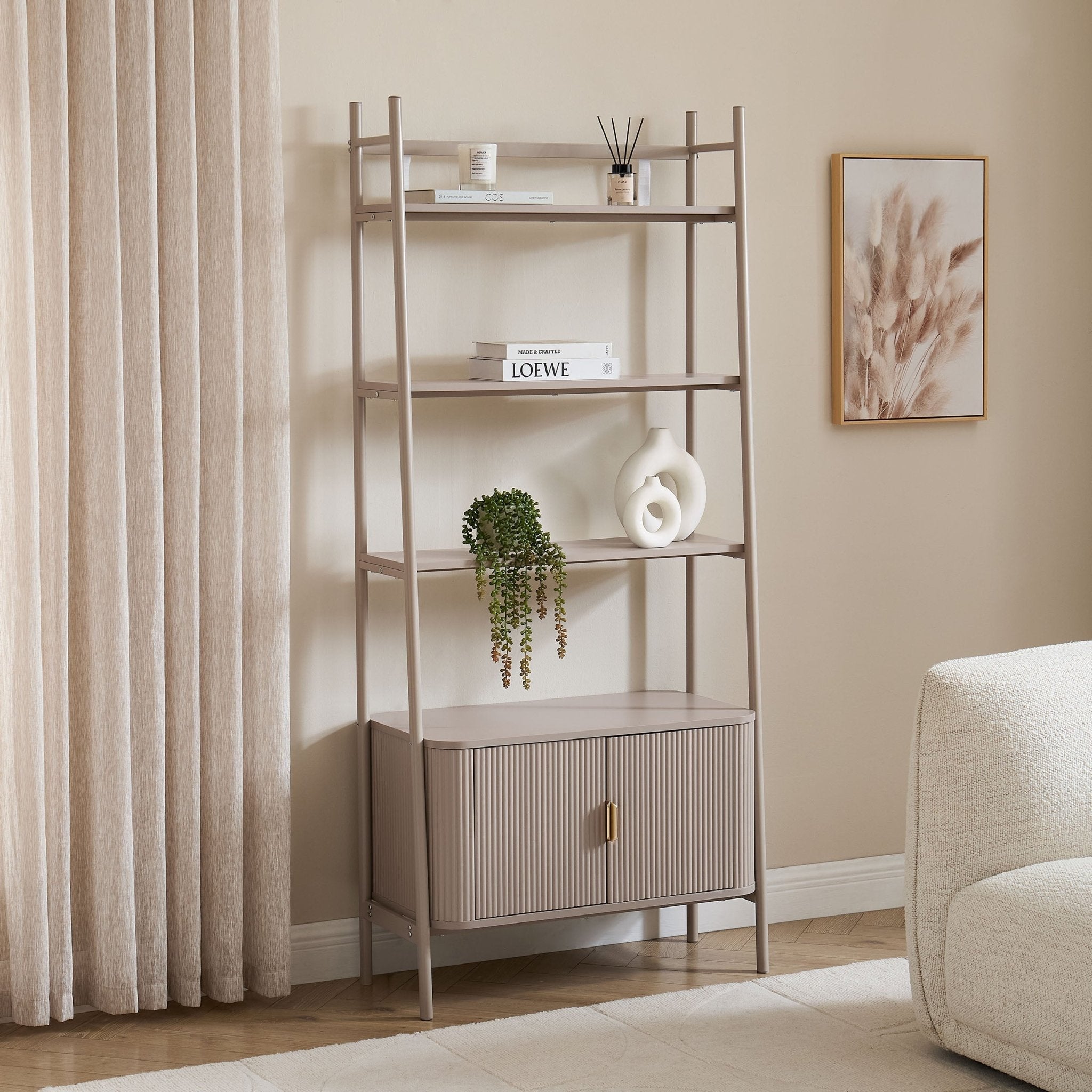 Dusklia - Hattie Shelving Unit - Taupe