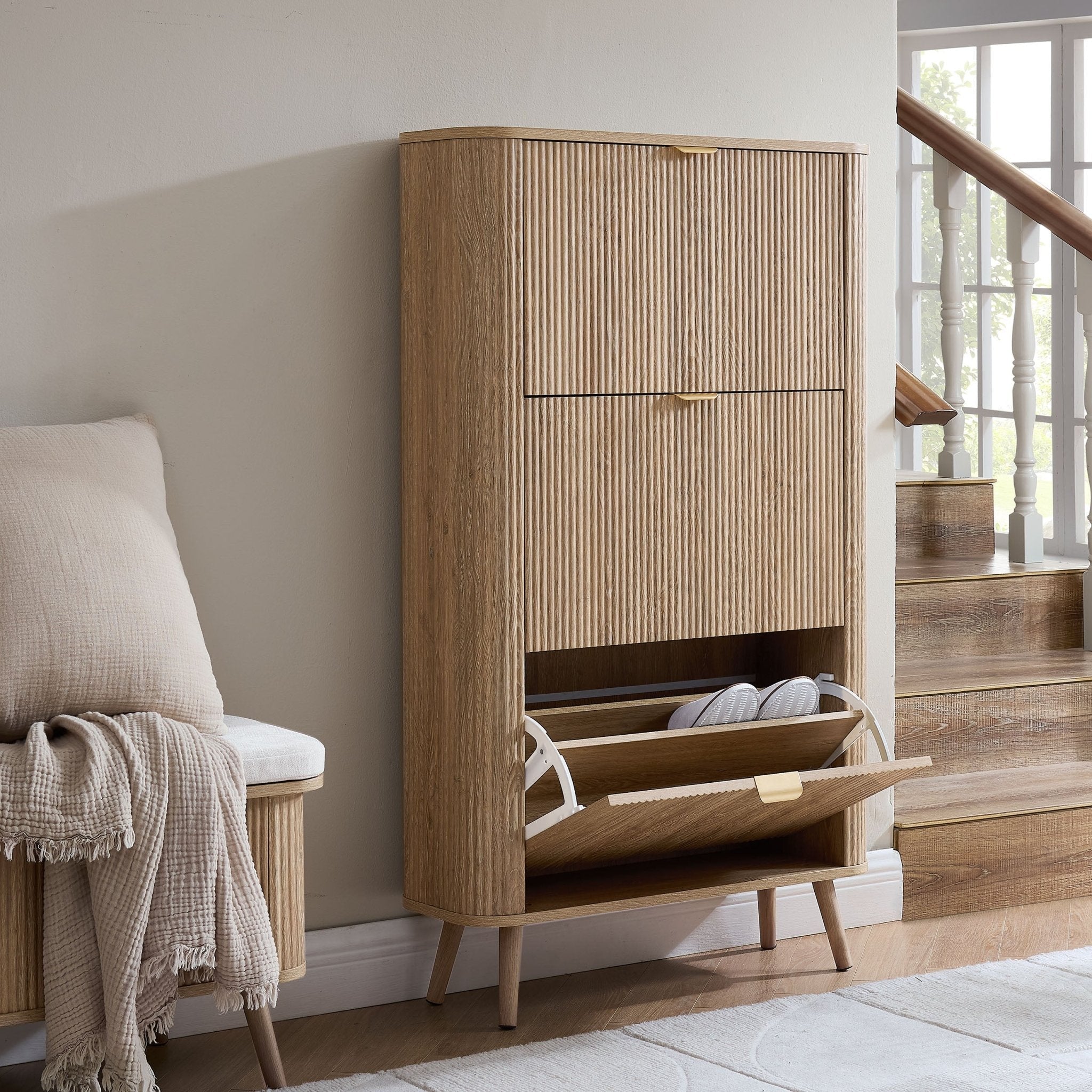 Dusklia - Hattie Shoe Cabinet - Light Wood