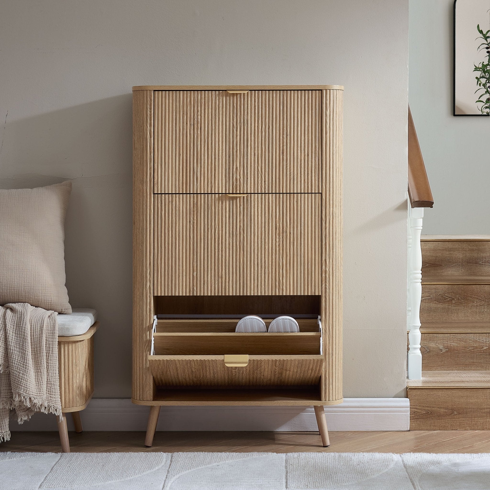 Dusklia - Hattie Shoe Cabinet - Light Wood