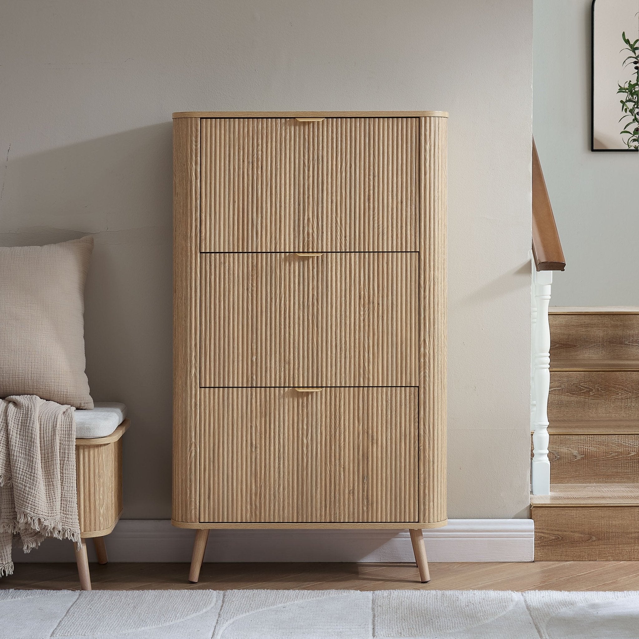 Dusklia - Hattie Shoe Cabinet - Light Wood