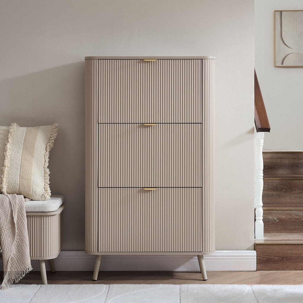 Dusklia - Hattie Shoe Cabinet - Taupe