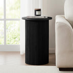 Dusklia - Hattie Round Pedestal Side Table - Black