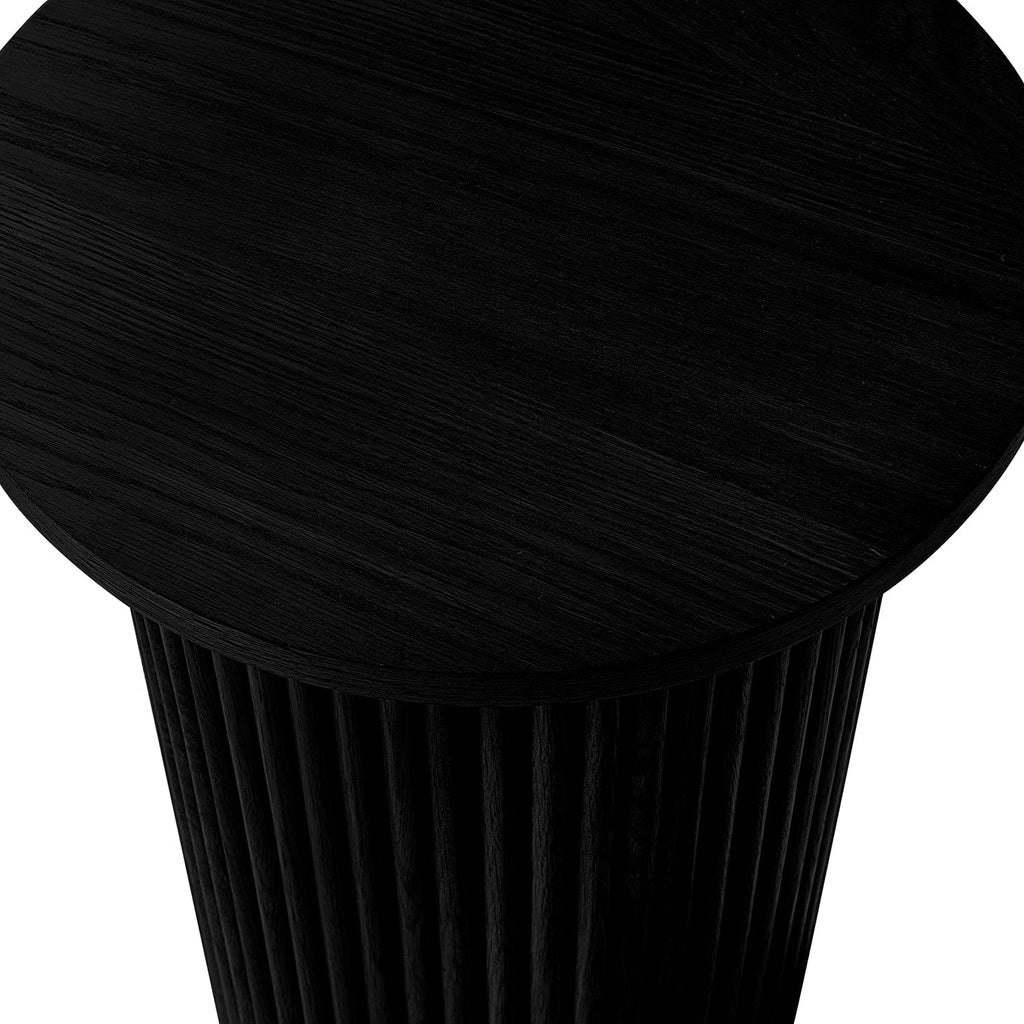 Dusklia - Hattie Round Pedestal Side Table - Black