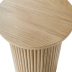 Dusklia - Hattie Round Pedestal Side Table - Light Wood