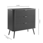 Dusklia - Hattie 3 Drawer Small Chest -  Teal